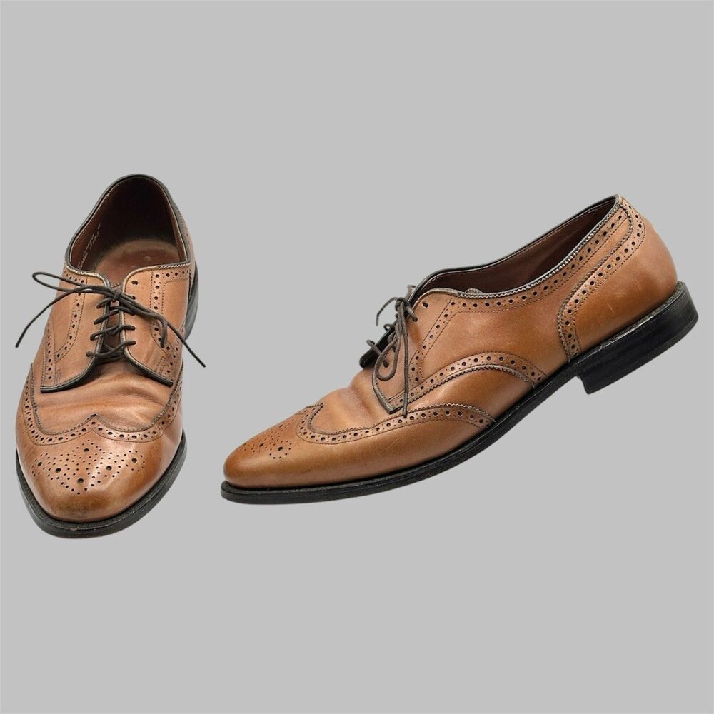 Allen Edmonds Concord Mens Size 11 D Brown Wingtip Leather Brogue Dress Shoes